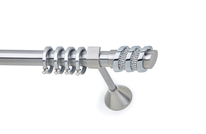 Anartisi - ΣΗΜΑΝΤΙΚΟ: Σε περίπτωση διαφοράς τιμής από το κατάστημα ισχύει παντα και μόνο η τιμή του καταστήματος Anartisi Κουρτινόξυλο Φ25 STATUS STRASS Νίκελ Σατινέ